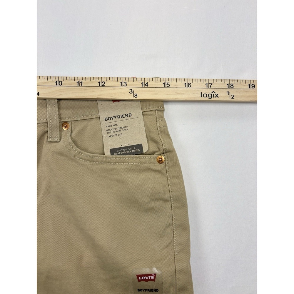 NWT Levi's Women's Boyfriend Jeans Mid Rise Tan Tapered Leg 27 X 26 - Picture 9 of 16